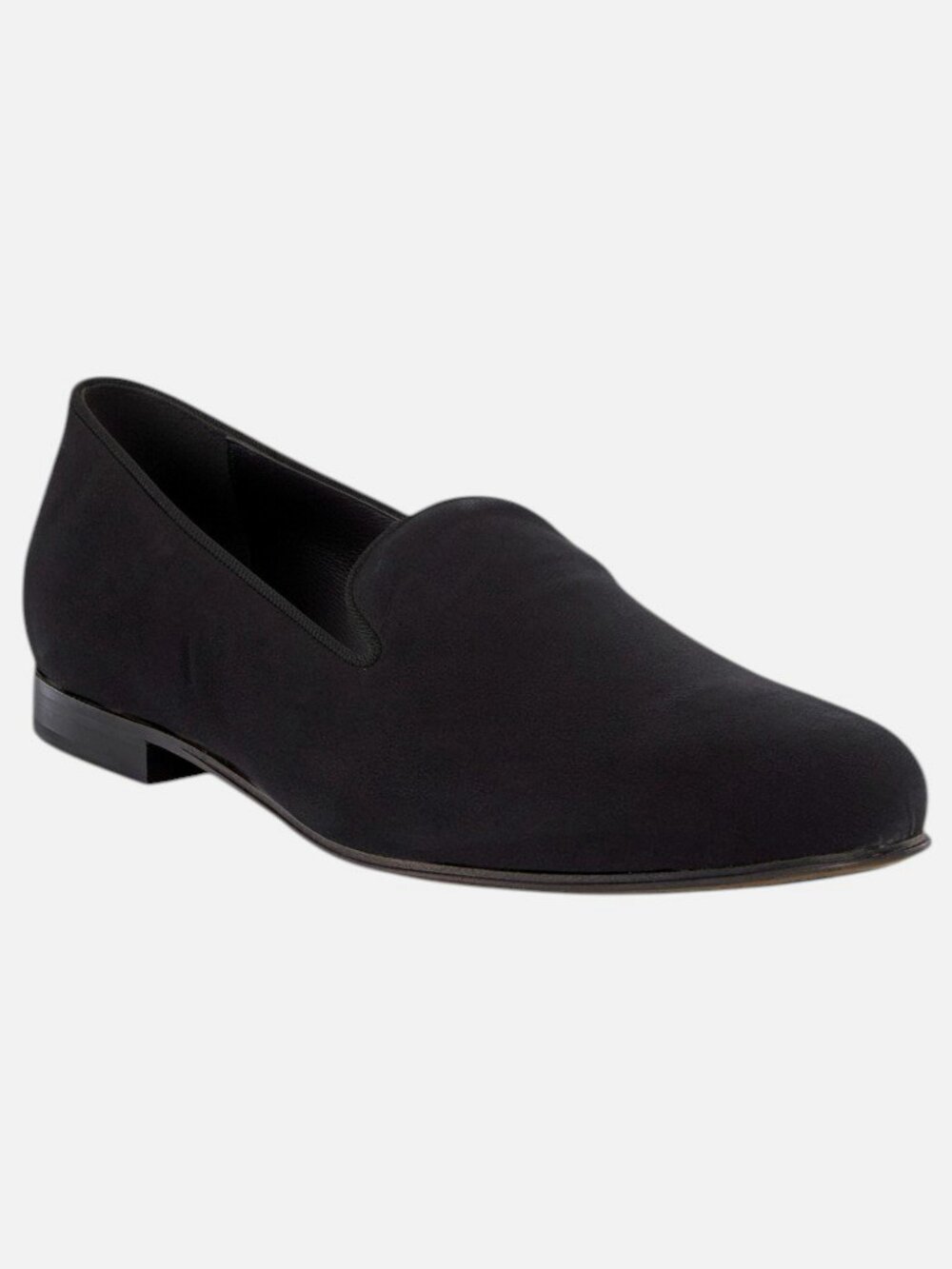 Saks Fifth Ave Men Black Collection Velvet Round-Toe Slip-on Loafer Shoe Sz 11.5
